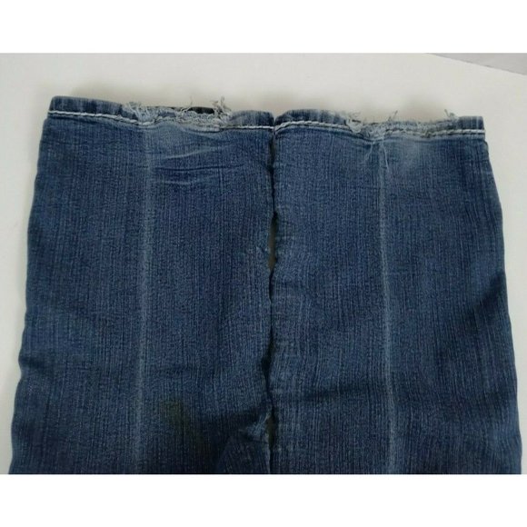 Clash Women's Distressed Whiskered Embroidered Jewel Frayed Cuff Jeans Size 3 - Picture 7 of 11